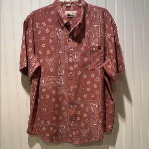 Huk Hukdana Kona Short Sleeve Button Down Shirt Size Large